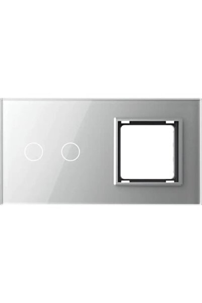 Livolo Panou de sticlă argintiu pentru 1 întrerupător tactil simplu și 1 ramă...