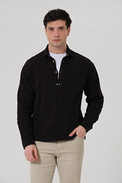 PIQUE قميص رجالي بزر إغلاق وجيوب جانبية