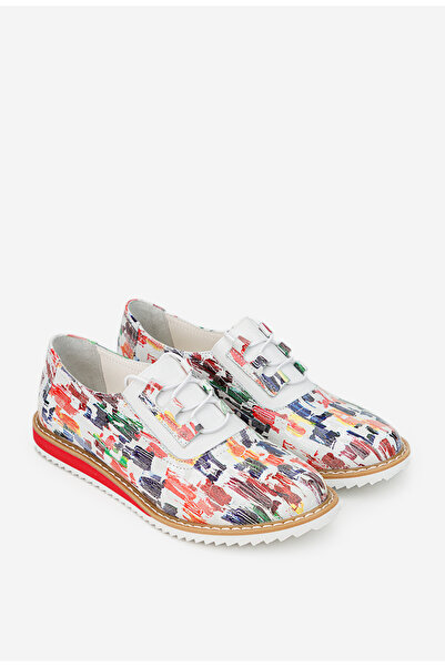 Dasha Pantofi dama din piele cu imprimeu multicolor
