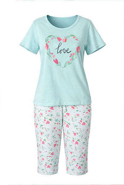 uniconf Women's pajamas with short sleeves and 3/4 pants, PFV109IMP148