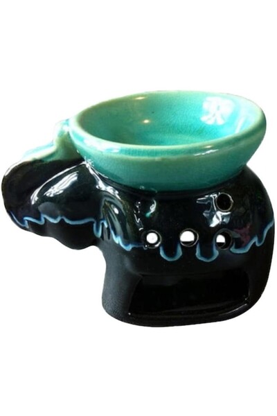 Goliat Difuzor ceramic de aromaterapie Goliat, elefant, 9x12x8cm, negru-turcoaz