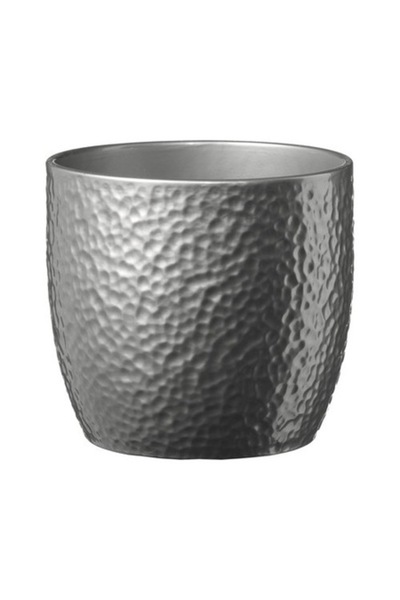 Soendgen Keramik Boston Flower Pot, Ceramic, Ø 13 cm, Silver