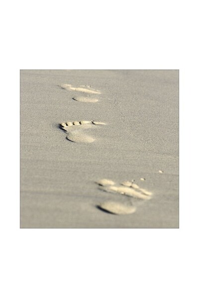 canvas Sand Footprints Glass Painting 20x20 Cm