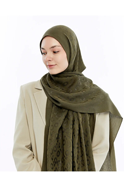 Valentino Orlandi Alia Jacquard 60% Lyocell 40% Cotton Shawl-4-Khaki