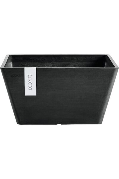 Ecopots Berlin Plastic Pot 25x25x12.8 Cm Dark Gray