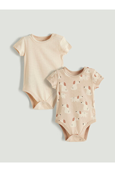 LC Waikiki Crew Neck Baby Boys' Snap Bodysuit 2 Pack
