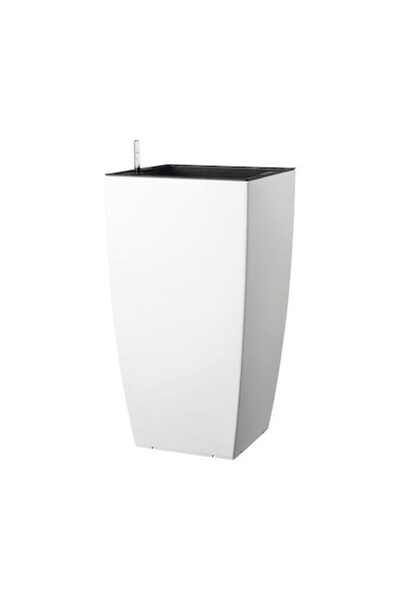 Clasic Jardinieră Lafiora, Plastic, 31x31x57 cm, Alb Mat