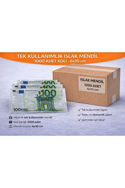 GÖKSU TEK KULLANIMLIK BASKILI ISLAK MENDİL (KOLİ İÇİ 1000 ADET) (6*10 CM)
