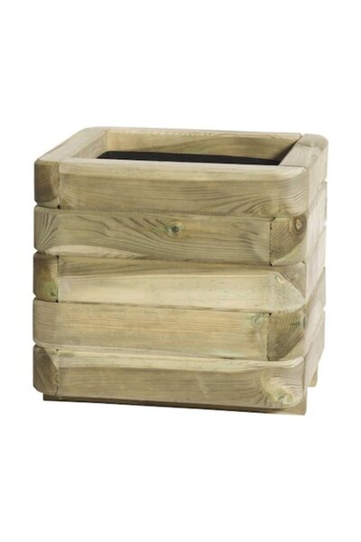 GeLi Toscana Planter, Wood, 40 X 40 X 35 Cm, Green