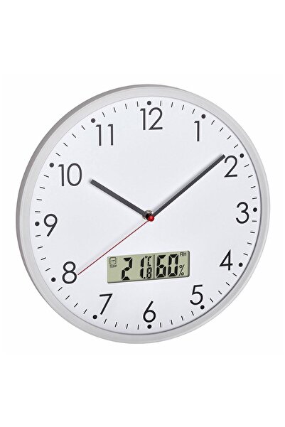 Evelise Ceas analog silentios de perete, cu termometru si higrometru digital,...