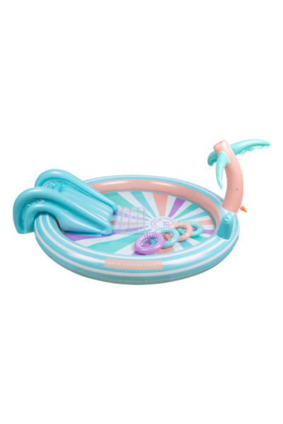 Swim Essentials Inflatable Pool for Kids, Rainbow Adventure, 210x150 cm, 3+ y...