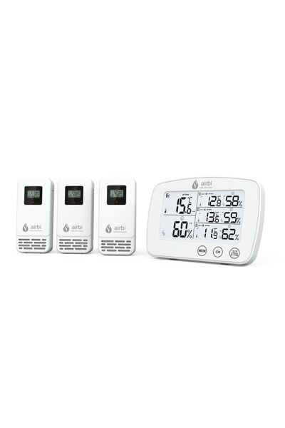 Evelise Set Termometru si higrometru digital cu 3 transmitatoare wireless ext...