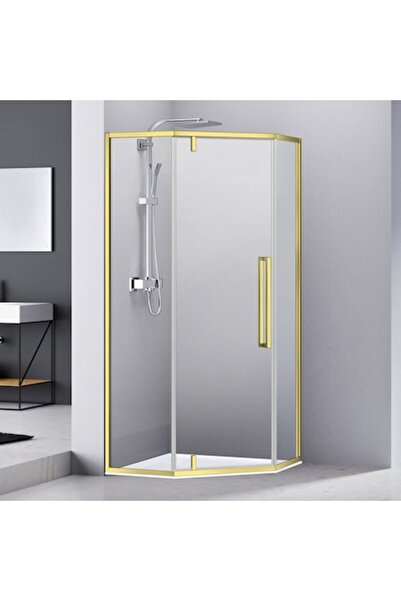 Belform Cabină de duș Fortuna, 90x90 cm, cu ușă batantă, profil auriu mat