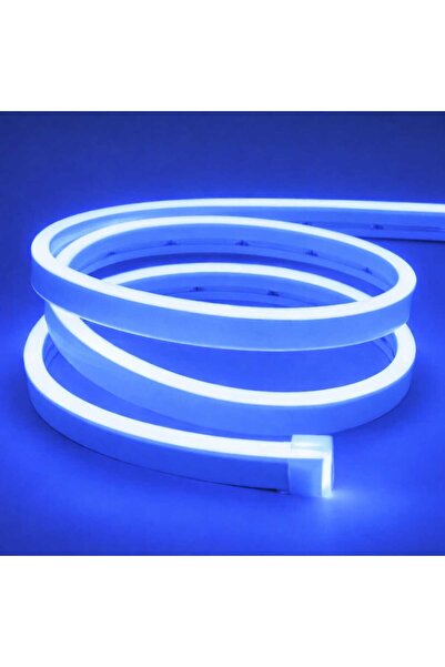 SAKİN ENERJİ Neon Şerit Led 12V Volt Esnek Silikonlu Aydınlatma (10 MT-MAVİ)
