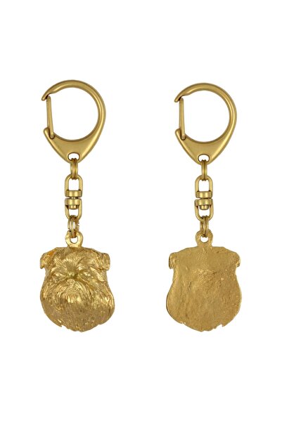 Art - Dog Griffon Bruxellois, Griffon de Bruxelles - Breloc aurit cu câine, a...