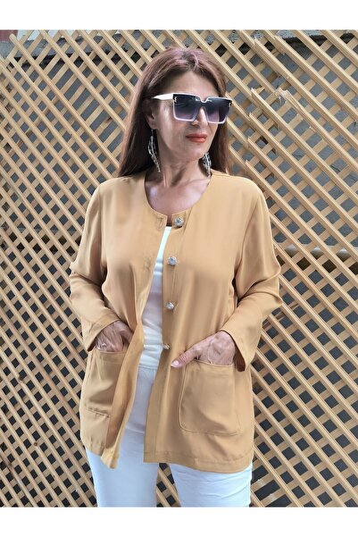 DenizEge Nelly Chiffon Jacket Mustard