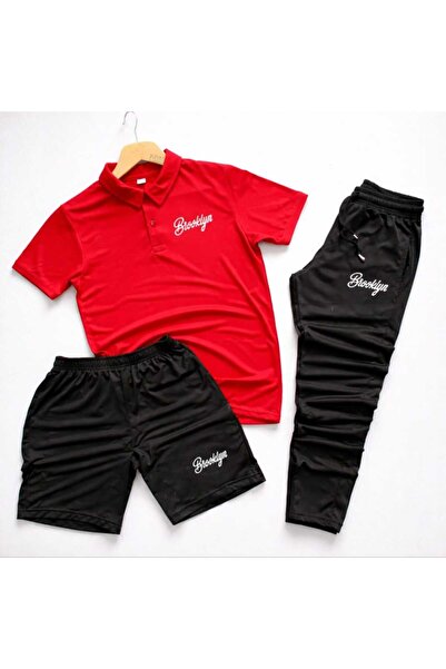 NOFLEN Σετ ανδρικών φορμών με λαιμόκοψη πόλο 3 τεμαχίων ElYazı Brooklyn