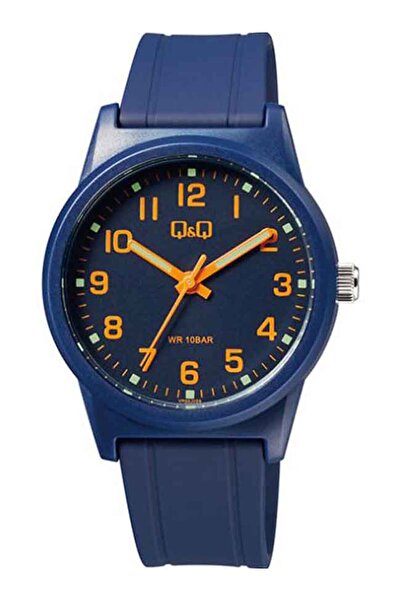 Q&Q Ceas Barbati VR35J029Y Quartz Rezistent la Apa 10 ATM Curea Silicon Albas...
