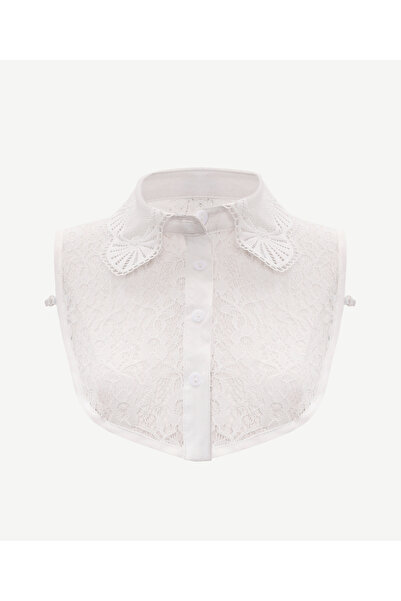 Yargıcı Dantel Tül Yarım Gömlek Yakası