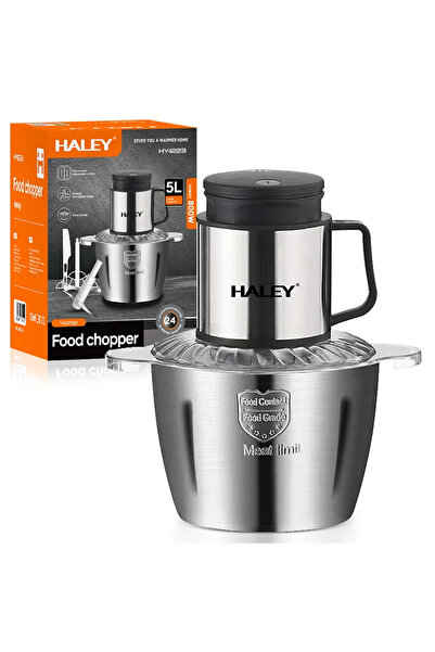 HALEY Electric Chopper HY-1223, 800W, 5L, 6 Stainless Steel Blades, 2 Speeds