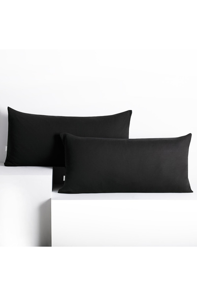 Deco King Set 2 huse perne decorative din bumbac cu fermoar, Amber, 135 g/m2,...