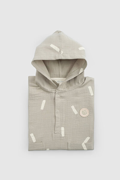 Little Gusto منشفة شاطئ من القطن العضوي باللون الأخضر