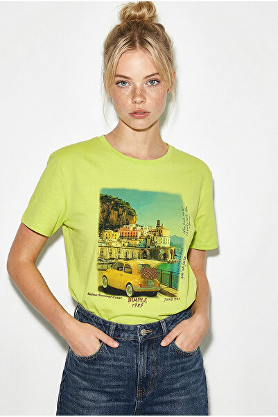 Bianco Lucci Women's 100% Cotton Italy Themed Printed Premium Design T-Shirt ...