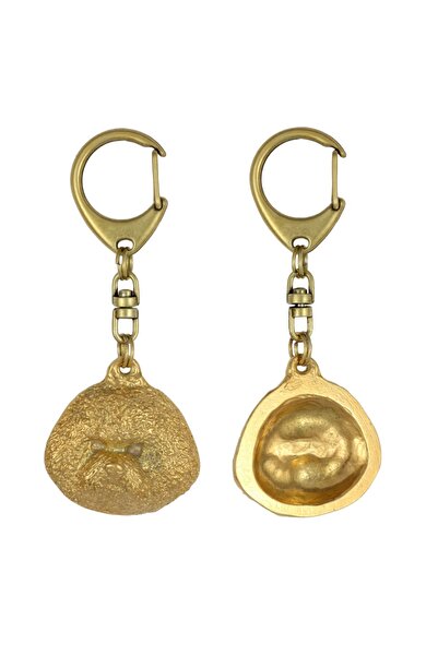 Art - Dog Bichon Frise, Bichon Tenerife- Gilded key ring with dog,decoration,...