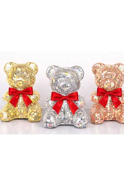 Baloniva Disko topu kaplı Oyuncak Ayı - Teddy Disco Topu Dekorasyon Aynalı Ay...