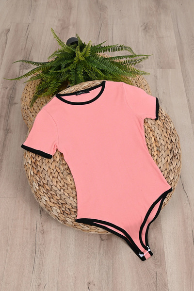 ANATOLIATEKSTILE Women's Basic Slim Fit Short Sleeve Bodysuit – Elastic Body ...