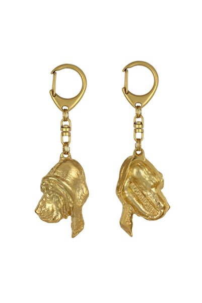 Art - Dog Bloodhound, St. Hubert - Gilded key ring with dog, handbag decorati...