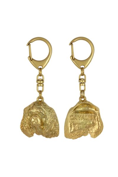 Art - Dog Cavalier King Charles Spaniel I - Gilded key ring with dog, handbag...