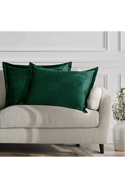 Amelia Home Set 2 huse perne decorative din catifea cu tiv, Velvet, 220 g/m2,...