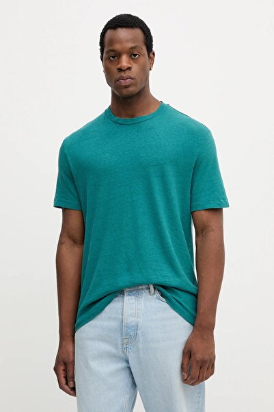 United Colors of Benetton Tricou verde pentru bărbați, cu croială normală, di...