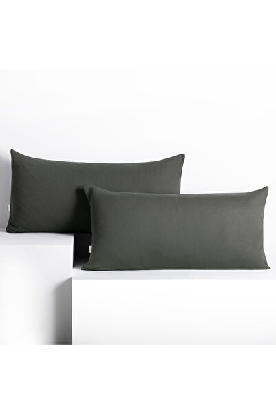 Deco King Set 2 huse perne decorative din bumbac cu fermoar, Amber, 135 g/m2,...