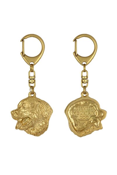 Art - Dog Bernese Mountain Dog, Berner Sennenhund - Gilded key ring with dog,...