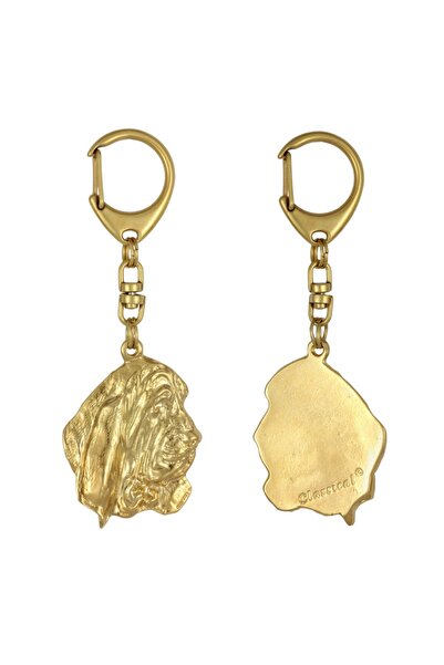 Art - Dog Basset Hound III - Breloc aurit cu câine, decorațiune pentru geantă...