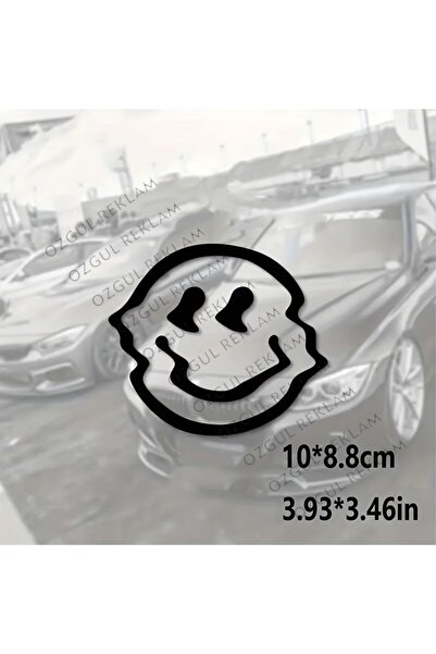 ÖZGÜL REKLAM gülücük gülen yüz sticker Motor Sticker - Bisiklet Sticker - Ara...