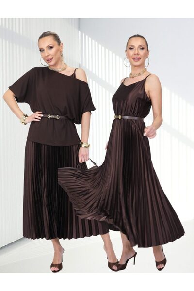 QİMYA BUTİK BUKETLİ Γυναικείο Φόρεμα Oversize με Ρυθμιζόμενο Λουράκι, Φόδρα κ...