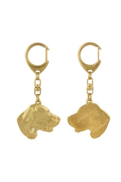 Art - Dog English setter, Lawerack, Laverack - Breloc aurit cu câine, accesor...
