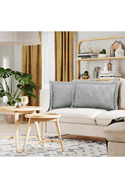 Amelia Home Set of 2 lightly quilted decorative cushion covers made of microf...