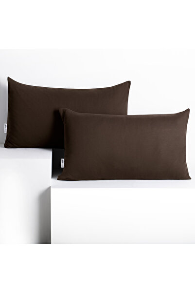 Deco King Set 2 huse perne decorative din bumbac cu fermoar, Amber, 135 g/m2,...