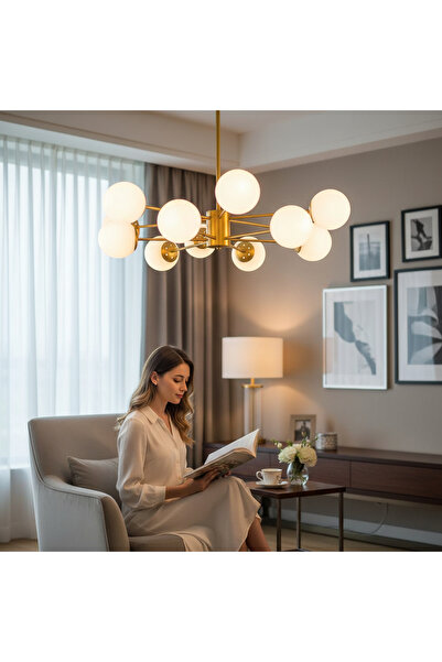 Luxera Lighting LUSTRA 12 BRATE COSMO GOLD 12xE27 900x680MM IP20