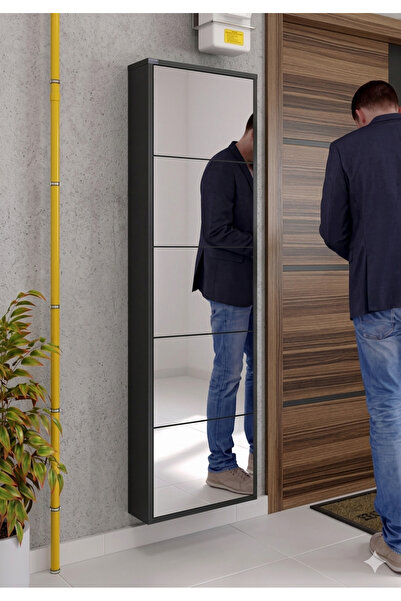 İLTER 5 kapaklı aynalı şık tasarım pratik hazır kurulum fonksiyonel metal aya...