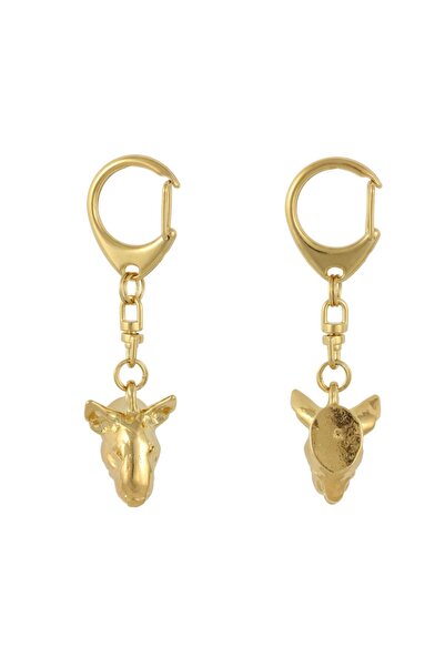 Art - Dog Bull Terrier, Bully I - Breloc auriu cu câine, decorațiune pentru g...