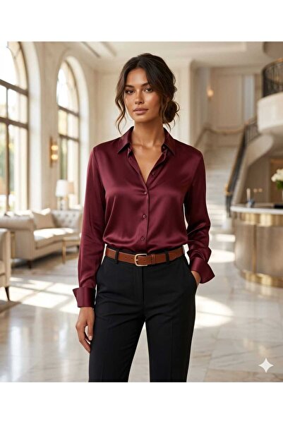 newmisal Women's Silky Satin Fabric Shirt with Robali Back, Normal and Oversi...