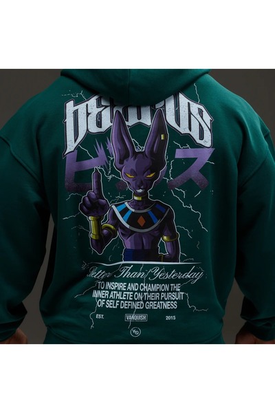 vanquish DBS Beerus Πράσινο Φούτερ με Κουκούλα