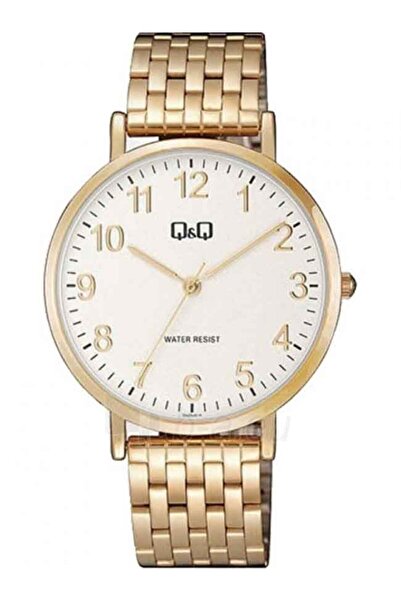 Q&Q Men's Standard Watch QA20J014Y, Quartz Movement, Gold Metal Bracelet