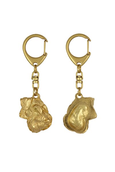 Art - Dog Schnauzer IV - Breloc aurit cu câine, decorațiune pentru geantă, ac...