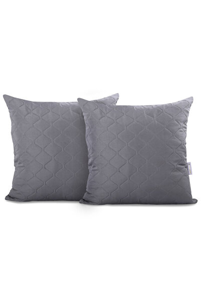 Deco King Set 2 huse perne decorative matlasate, Axel, 70 g/m2, 50 x 60cm, Gri